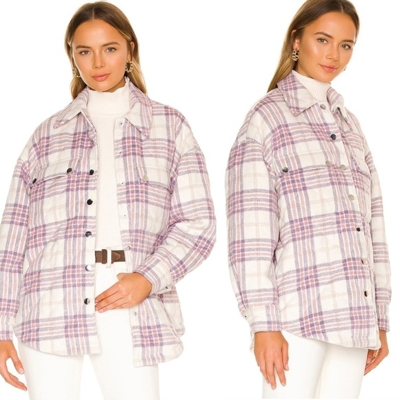 NWT Lovers and Friends Conlee Quilted Shacket in Pink & Purple Size Small - Picture 1 of 7